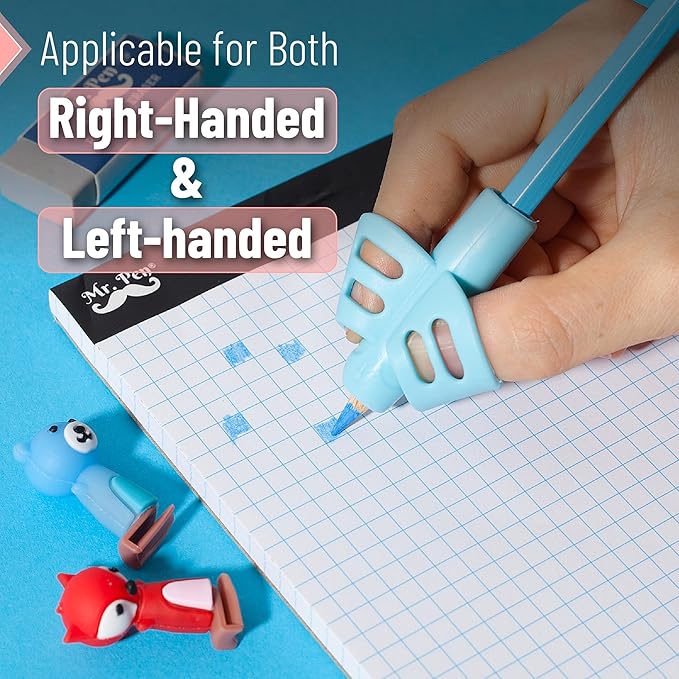 Mr. Pen- Pencil Grips for Kids Handwriting, 20 PCS (10 Finger Grips+10 Clips), Pencil Grips, Pencil Grips for Kids, Pencil Holder For Kids, Pencil Grippers, Finger Grips For Pencils, Pen Grip