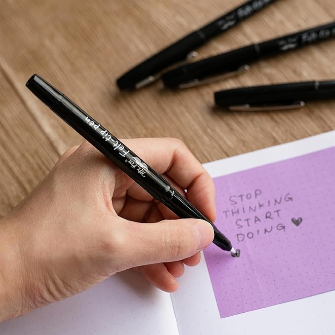 Mr. Pen- Felt Tip Pens, Black Pen, 12 Pack, Fast Dry, No Smear, Planner Markers