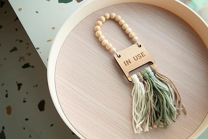 Decocove In Use Vacant sign - Door Hanger Sign for Home, Office, Restroom, Conference Room and Bathroom - Farmhouse Rustic Boho Decor - Bathroom Signs Decor