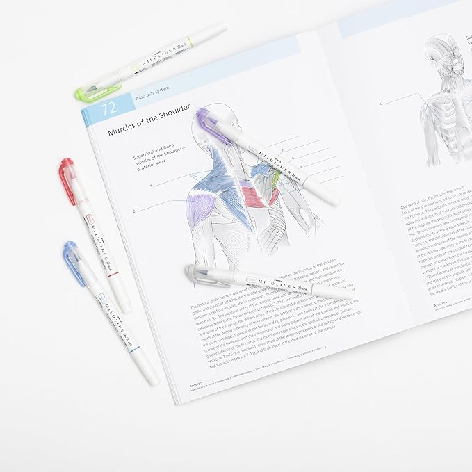 Zebra Pen Mildliner Brush Marker, Double Ended Brush and Fine Tip Pen, Assorted Cool and Refined Colors, 5 Pack