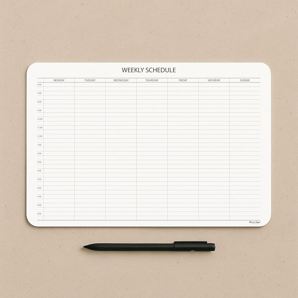 Schedule Pad, Tear Off Undated Weekly Planner Notepad, A4 Size (8,3" X 11,7"), Premium Thick Paper with Cardboard Back Support, Weekly Desk Planner by CLEVER SIGNS