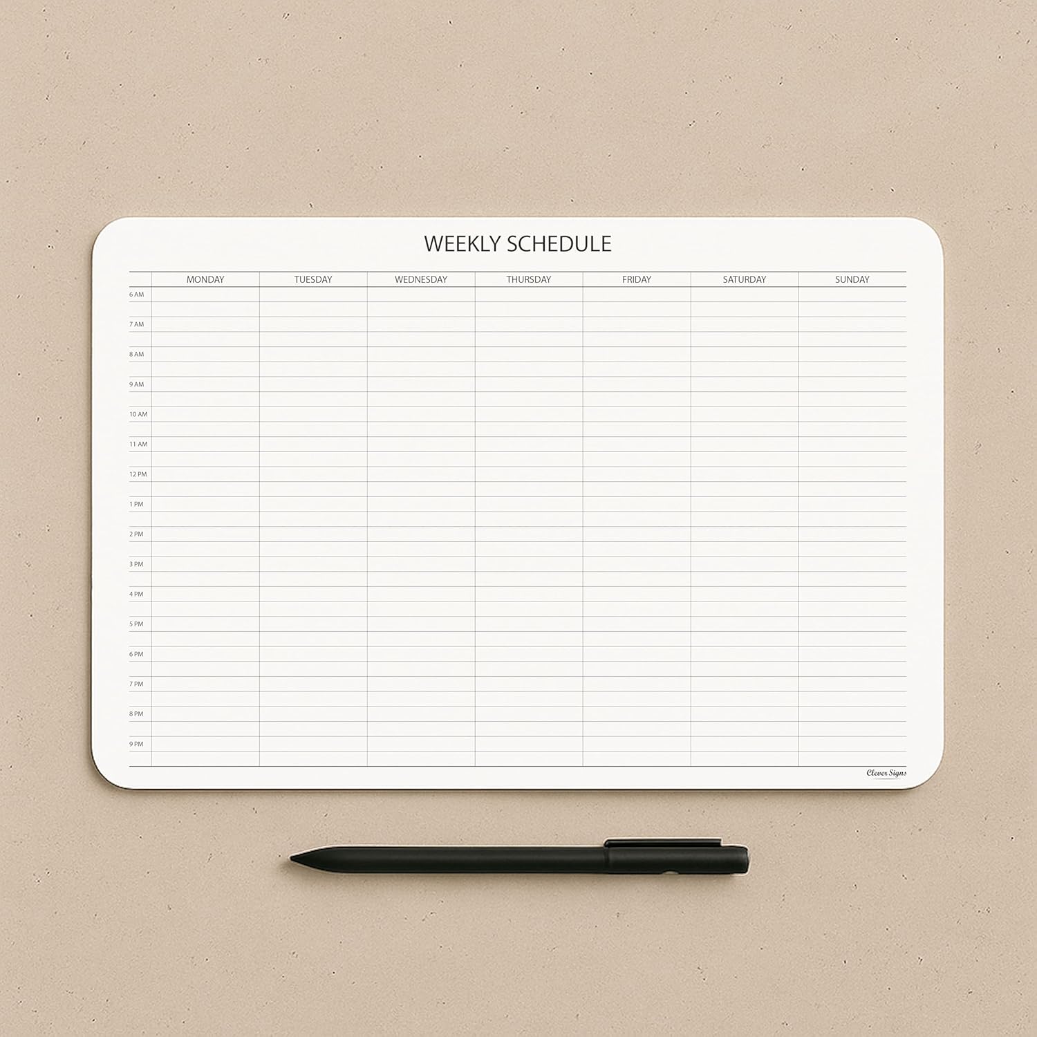 Schedule Pad, Tear Off Undated Weekly Planner Notepad, A4 Size (8,3" X 11,7"), Premium Thick Paper with Cardboard Back Support, Weekly Desk Planner by CLEVER SIGNS