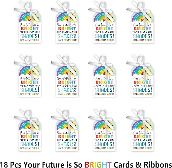 End of the School Year Gifts for Students for Graduation Sunglasses 2025 Pre K Preschool Kindergarten Graduation Decorations, BYYJ Future is So Bright, End of the School Year Party Decorations, 18Pcs