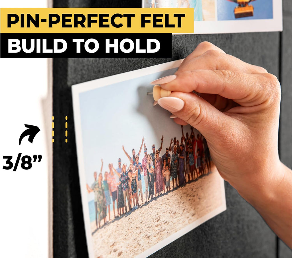 Large Cork Board for Wall 59" x 36", Black Bulletin Board | 15 Pack Felt Wall Tiles | Cork Boards for Office Pin Board Tack Board Cork Boards