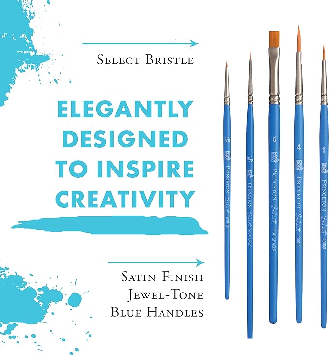 Princeton Select Artiste Paintbrush, 15-5 Brush Set, Blue