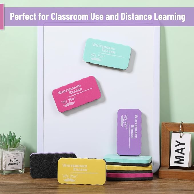Mr. Pen- White Board Erasers, 8 Pack, Pastel Colors, Magnetic Dry Erase Eraser, Whiteboard Eraser, Dry Eraser, Dry Erase Erasers, Dry Erase Board Eraser, White Board Erasers Dry Erase, Dry Erasers
