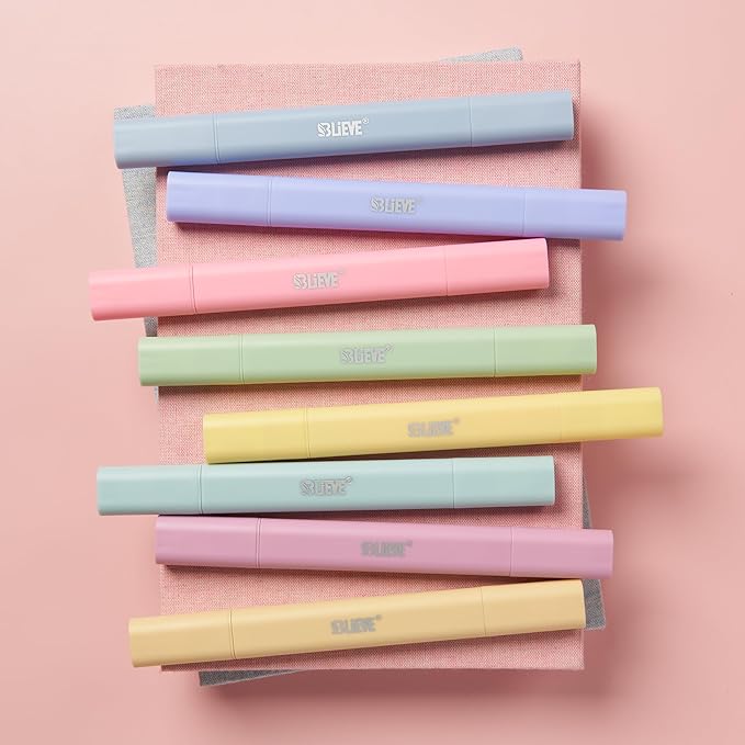 BLIEVE- Aesthetic Bible Highlighters No Bleed Through Assorted Colors, Cute Highlighter Dual Tip For Journaling Supplies And School Accessories, Bible Highlighters And Pens No Bleed (CANDY)