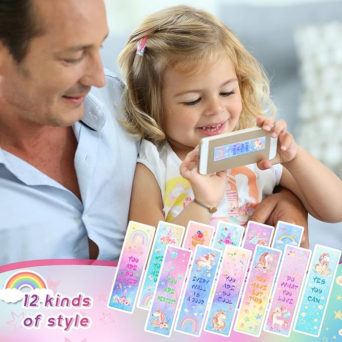 36 Pieces Anxiety Sensory Stickers Cute Fidget Textured Strips Toys Anti Stress Tactile Rough Sensory Calm Textured Strips Adhesives Anxiety Relief for Adults Teens Desk Classroom (Unicorn Style)