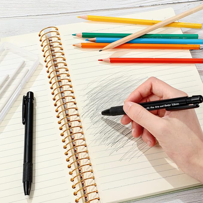 Eersida Retractable Eraser and Refill Mechanical 3.8 mm Pen Style Art Erasers for Artists Drawing Painting, Students Teacher Adult Office School Home(4 Packs)