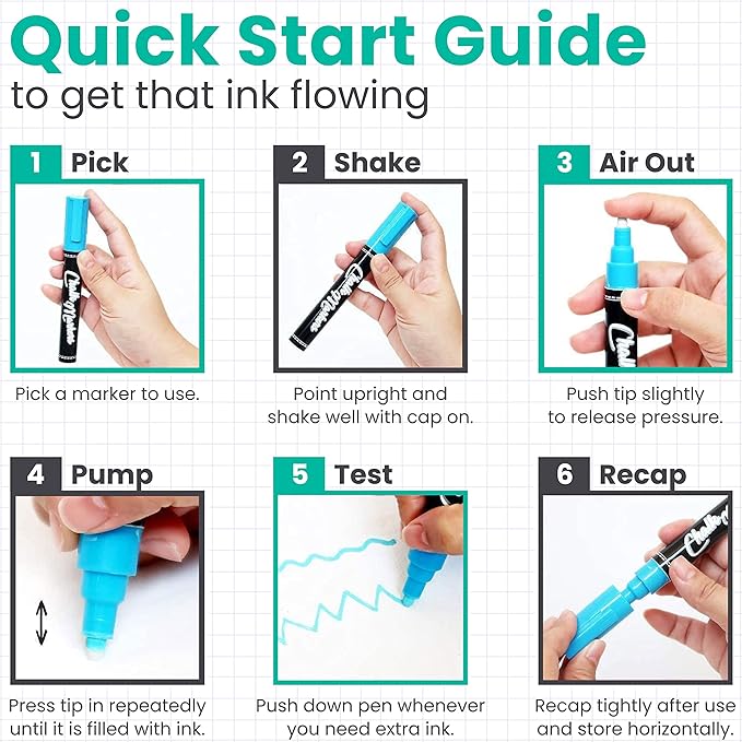 Chalkola Liquid Chalk Markers Erasable (10 Pack) w/Gold & Silver - Washable Paint Chalk Pens for Chalkboard Signs, Blackboard, Car Window, Bistro, Glass, Board - Neon Wet Wipe 6mm Reversible Bold Tip