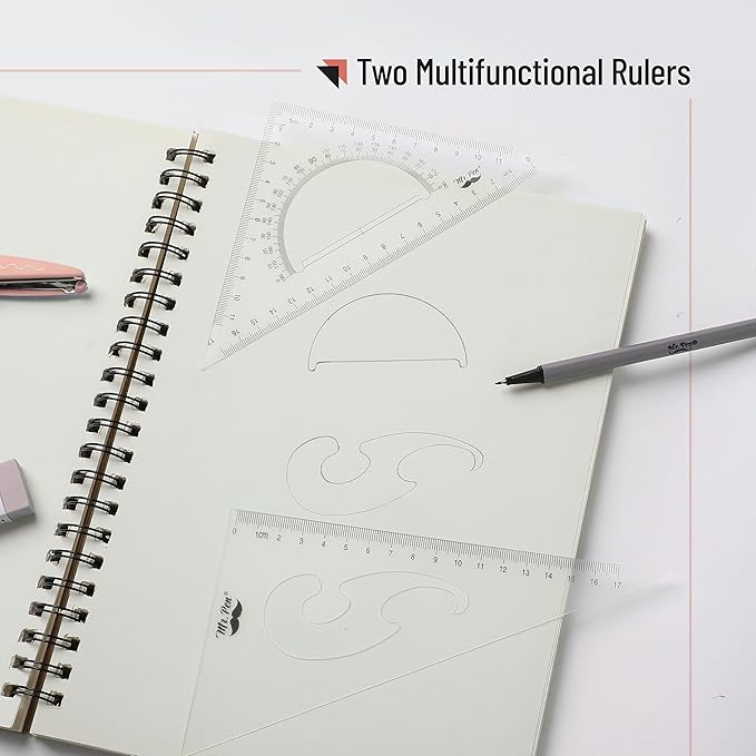 Mr. Pen- Triangle Ruler, 2 Pack, 17&11, 30/60 & 45/90, Right Triangle Ruler for Drawing, 30/60 Degree Triangle Plastic, 30 60 90 Triangle, Drawing Triangle Angle