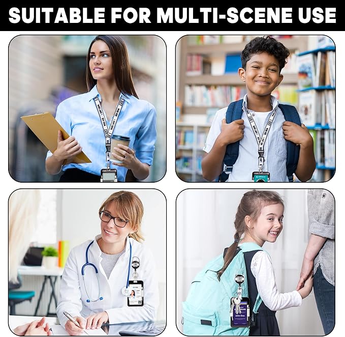 Lanyards for ID Badges Cute Id Badge Holder with Lanyard Retractable Badge Reel Clip Funny Name Tags Keychain for Teacher Doctor Student Women Men Nurse Accessories for Work