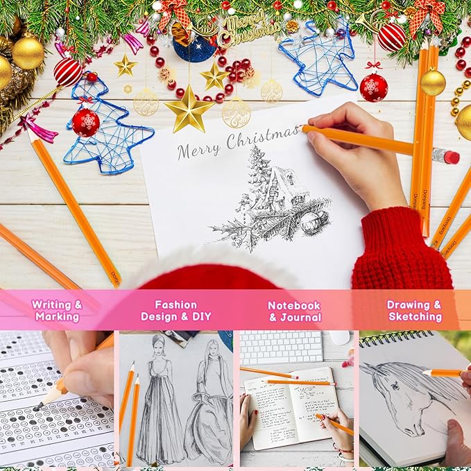 360 Pack #2 Pencils Bulk, Easter Basket Stuffers, Sharpened Number 2 HB Yellow Pencils for School Supplies College Essentials Teacher Office Desk Accessories, Writing, Drawing, Sketching, with Erasers