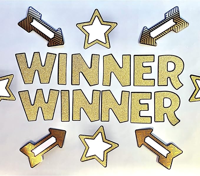 Carson Dellosa 219 Piece 4 Inch Gold Glitter Bulletin Board Letters for Classroom, Alphabet Letters, Numbers, Punctuation & Symbols, Cut Out Letters for Bulletin Board