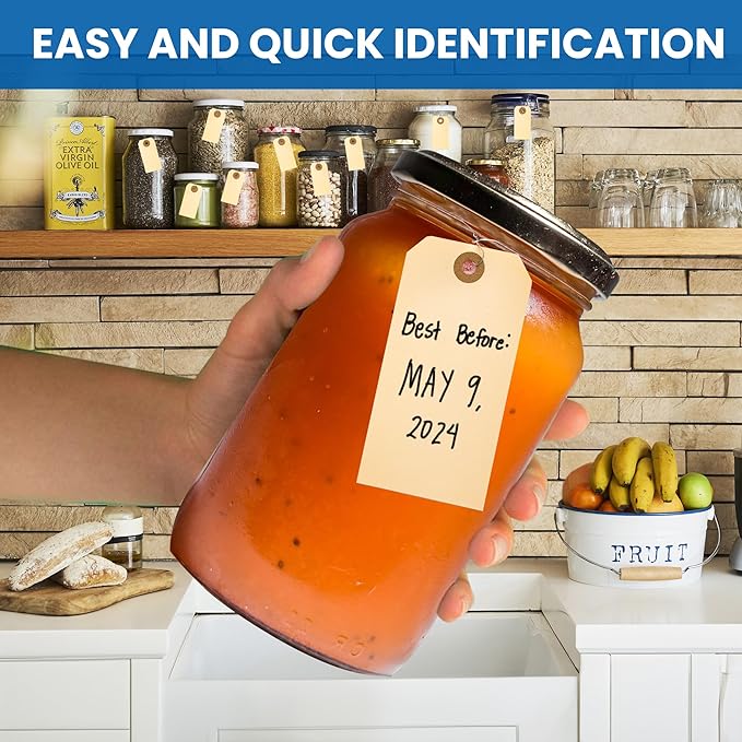 Perco Manila Shipping Tags #5 4 3/4" x 2 3/8" (12 x 6 cm) with Metal Wire Pack of 100