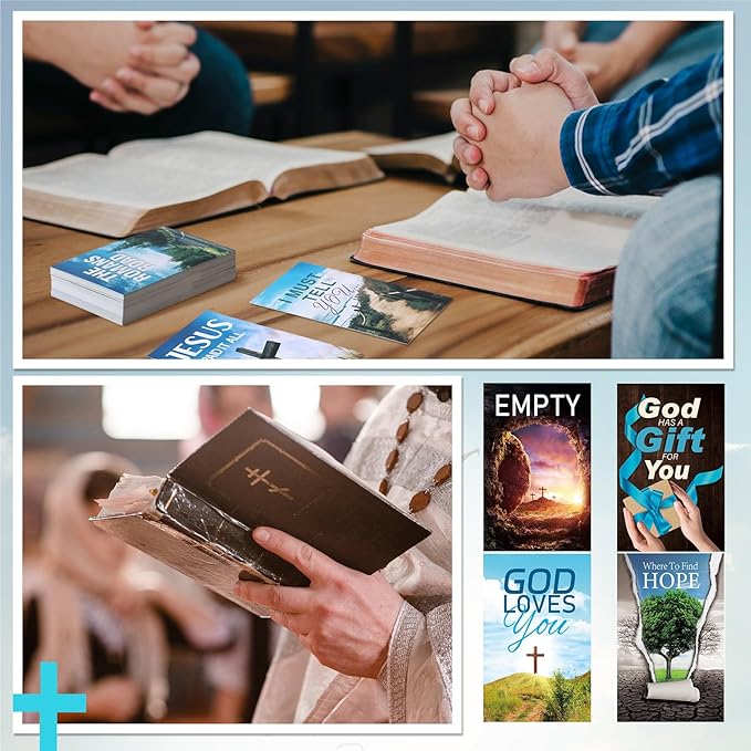 240 Pcs Gospel Tract Card 12 Styles Plan of Salvation Card Pocket Holy Postcard Christian Inspirational Bible Verse Bookmark for Christian Gift Women Men Ministering Tool (Inspiration)