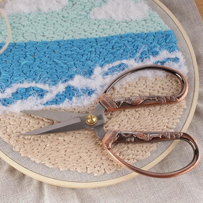 JubileeYarn Crane Motif Small Embroidery Craft Scissors - Copper - 10 Scissors