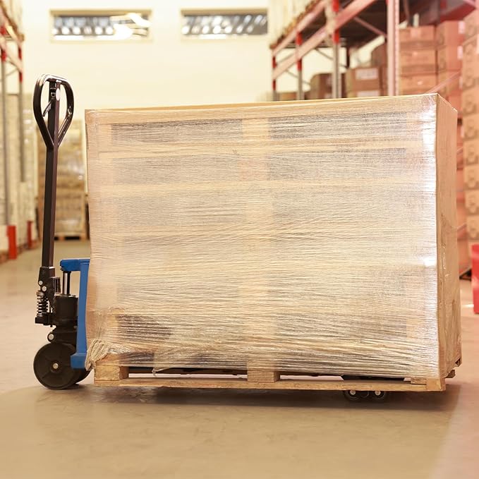 PATIKIL 4" x 656 Feet Stretch Wrap Roll, 4 Pack 80 Gauge/20 mic Thick Mini Shrink Stretch Film Industrial Clear Plastic Wrap with Handle for Box Packing Shipping Moving