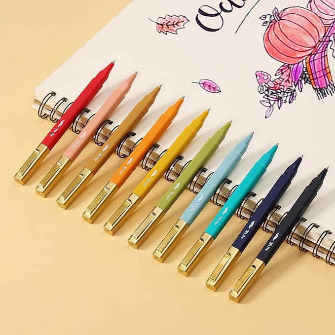 Mr. Pen- Aesthetic Pens, 10 Pack, Vintage Color Ink, Fast Dry, No Smear Bible Pens No Bleed Through, 0.7mm Fine Point Pen, Ballpoint Pens Ballpoint, Fine Tip Pens for Note Taking, Pens Aesthetic