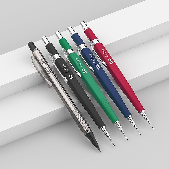 Mr. Pen Mechanical Pencil Set with Lead and Eraser Refills, 5 Sizes - 0.3, 0.5, 0.7, 0.9 and 2 Millimeters, Drafting, Sketching, Illustrations, Architecture, Drawing Mechanical Pencils