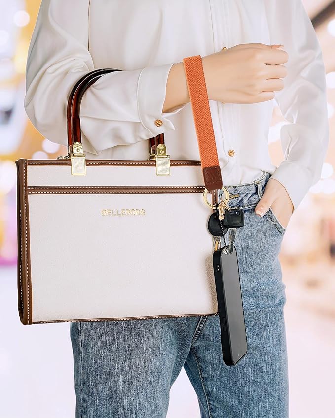 Wristlet Keychain for Women Stretchy Wrist Keychain Lanyard for Phone Case Wallet Id Card Badges (Standard - Orange)