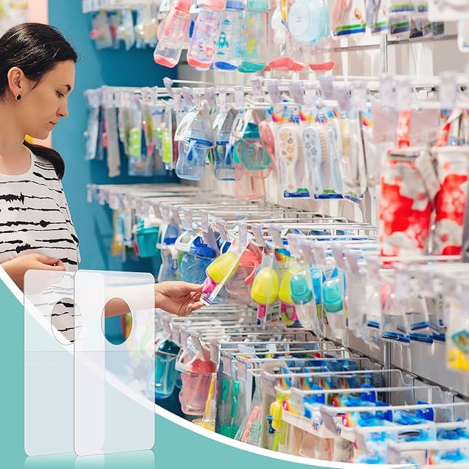 Prudiut 800 Pcs Large Hang Tabs 1×1.5 Inch Round Hole Hang Tags Self-Adhesive Hanging Tabs Heavy Duty Display Tags for Hanging Retail Displays