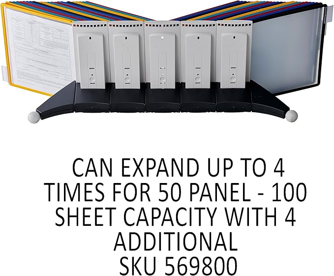 DURABLE Desktop Reference System, 10 Double-Sided Panels, Letter-Size, Assorted Colors, SHERPA Design (554200)