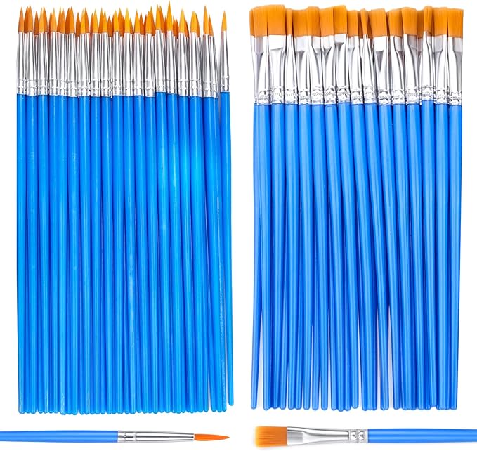 AROIC Paint Brushes Set,110 pcs Nylon Hair Brushes for Acrylic Oil Watercolor Artist Professional Painting Kits