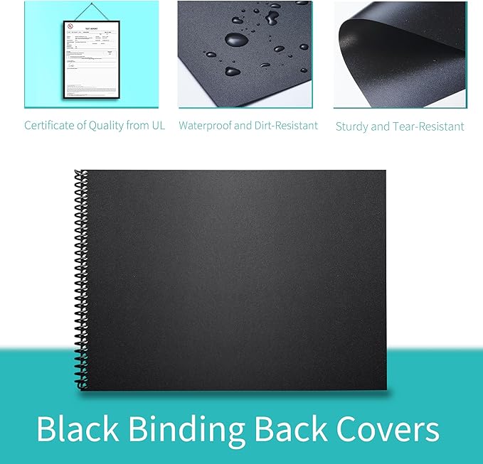 Binditek 100 Pack Binding Covers and Backs Set, 11 x 17 Inches, Including 50 Pcs 10 Mil Clear PVC Binding Covers, 50 Pcs 16 Mil Sand-Textured Polycovers, for Tabloid Size