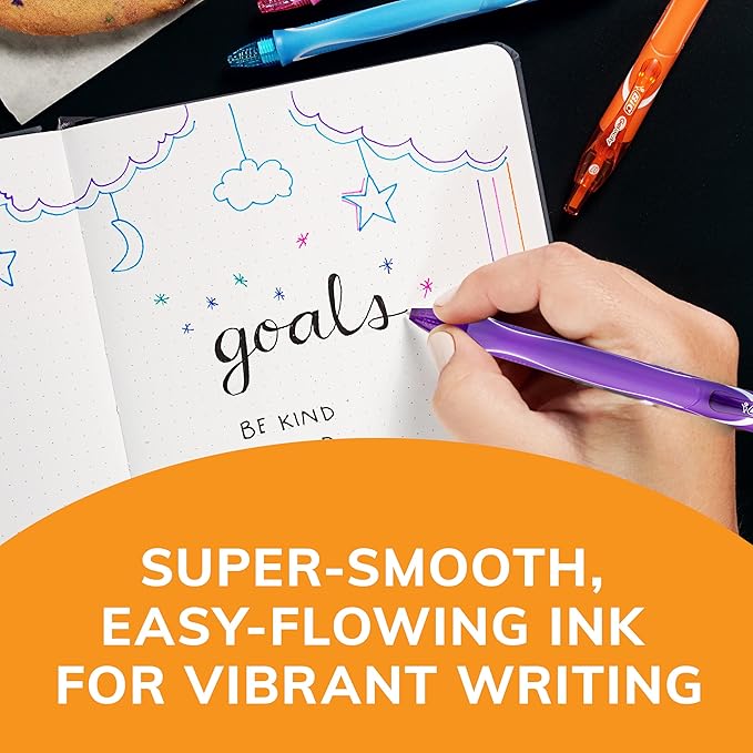 BIC Gelocity Quick Dry Ocean Themed Gel Pens, Medium Point (0.7mm), 8-Count Gel Pen Set, Colored Gel Pens for Note Taking and Journaling