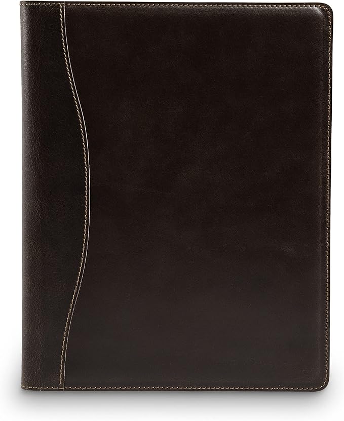 PEGAI Handmade 100% Leather Padfolio, Legal Pad Organizer for Business School Office Conference, Heavy Duty Full Grain Cow Hide Resume Interview Folio, Amazing Gift Idea | Marshall (Iphitos Brown)