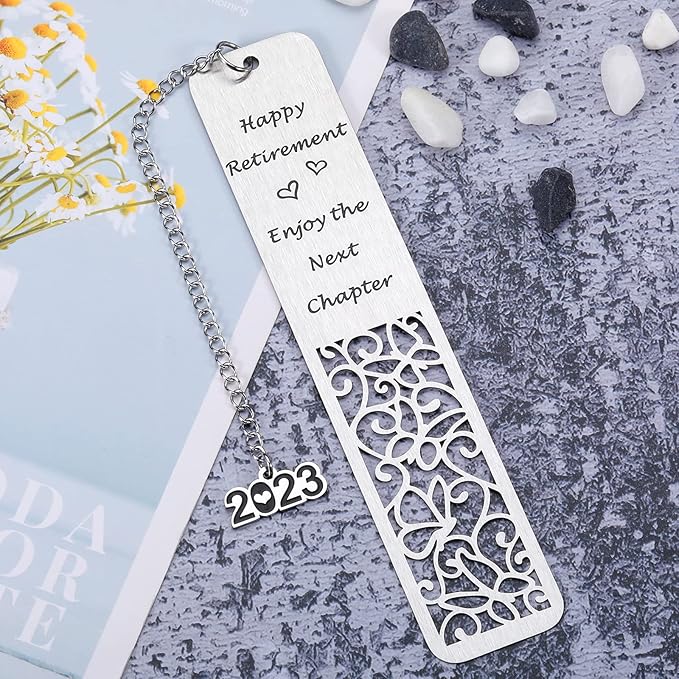AMBREGRISSUN Retirement Gifts for Women Men 2023 Happy Retirement Bookmark Leaving Going Away Gift for Coworker Colleague Employee Boss Retired Teacher Friends Mom Dad Enjoy The Next Chapter Christmas