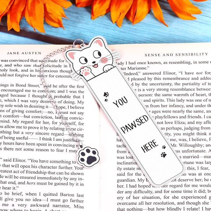 Cat Lover Gifts for Women Cute, Book Accessories, Cat Bookmark, Gag Christmas Gifts for Coworkers, Cat Mom Gifts, Cat Gifts f or Cat Lovers, Girls Stocking Stuffers, Bookish Items