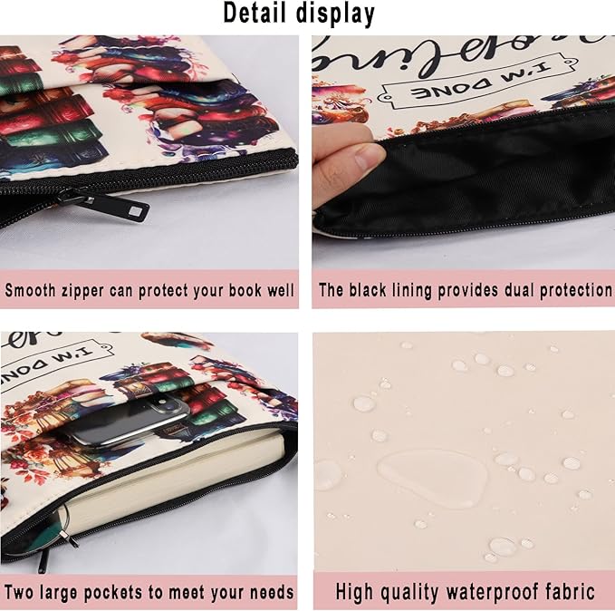 BWWKTOP Book Lover Book Sleeve With Pocket Book Berd Gifts Bookmark Sleeve Get Lost In A Good Book Book Covers Bookish Gift Book Protector (A Good Book)