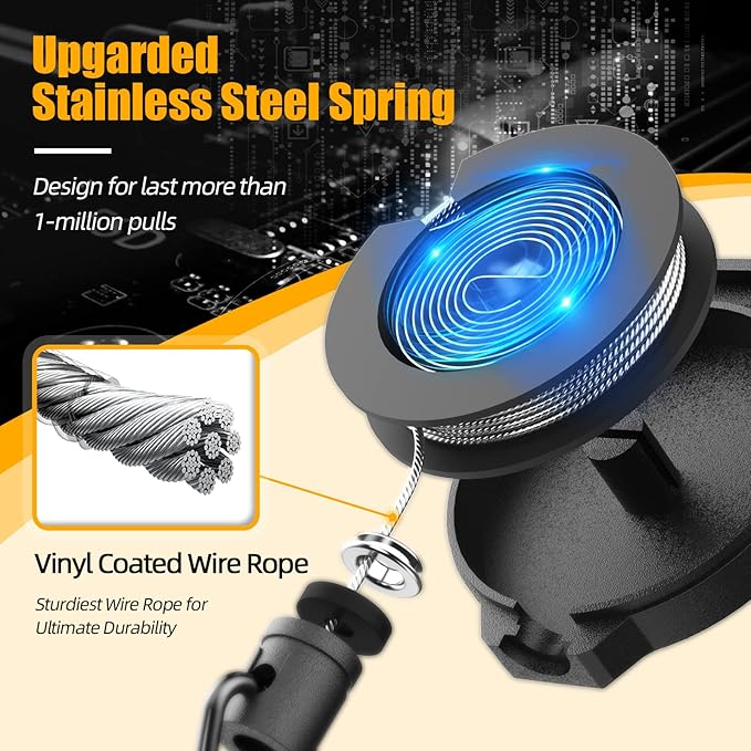 Oaridey Retractable Keychain Heavy Duty, Badge Reels Retractable, Tactical ID Badge Holder with Upgraded Zinc Alloy Carabiner, 31.5'' Coated Steel Cord, Bearing 8.0 oz- 1 Pack