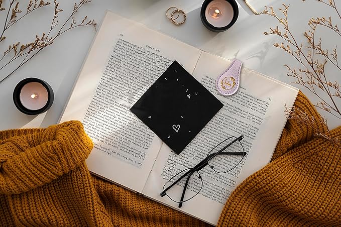 ABTOLS Magnetic Leather Initial Bookmarks, Vintage Initial ID Identification Book Marker Clip Gift Purple Capital Letter Book Markers for Book Lover Avid Readers (F)