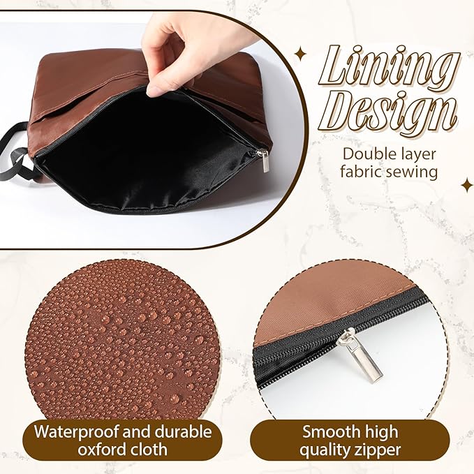 Aliceset 3 Pcs Book Lovers Gifts Book Sleeves with Zipper 11.8 x 9 inch Travel Book Covers Protector Pouch Bag with Pocket Handle Strap for Hardcover Paperback Washable (Black, Dark Brown, Dark Gray)