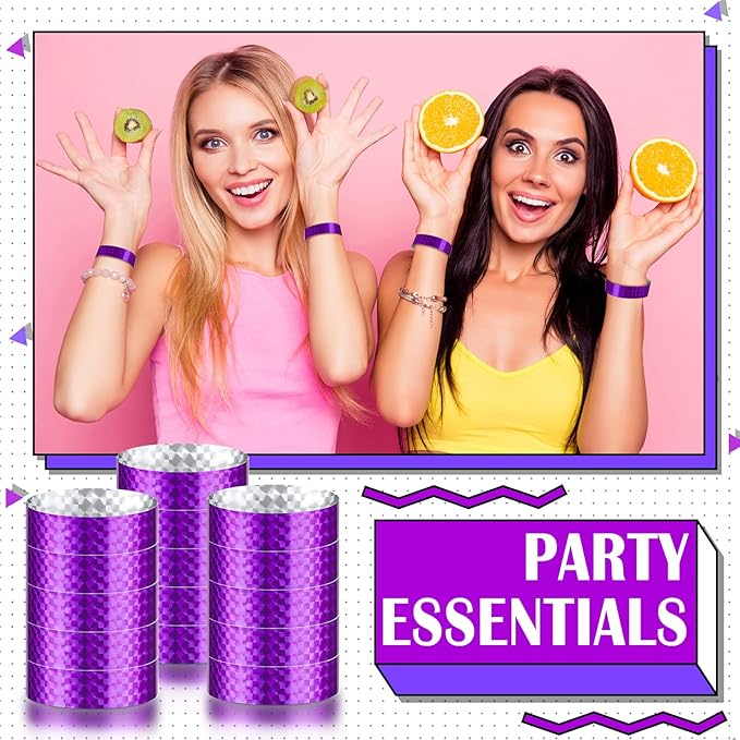 Epakh 600 Pcs Paper Wristbands Neon Wrist Bands Waterproof Handbands for Events Lightweight Concert Wristbands Neon Colored Adhesive Wrist Band for Party