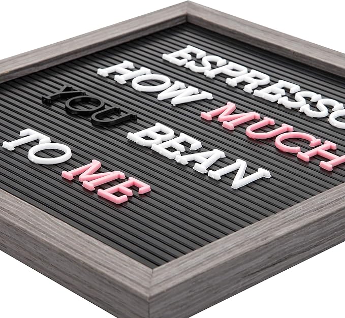 1 Inch Letters for Flet Letter Board,188 Pieces Including Letters, Numbers & Symbols for Changeable Plstic Letter Board by Veskaoty (Black)