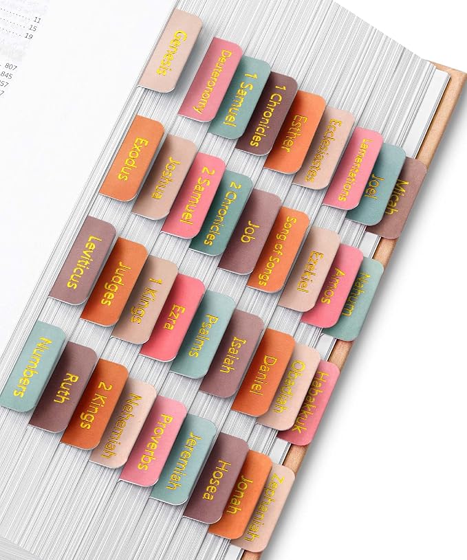 Mr. Pen- Bible Tabs, 75 Tabs, Spring Palette, Gold Embossed Lettering, Laminated Bible Tabs for Women and Men, Bible Tabs for Study Bible Index Tabs, Bible Book Tabs, Bible Labels Tabs