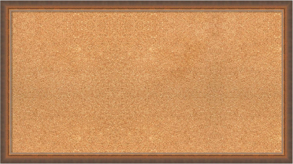 Amanti Art Natural Cork Board for Wall, 20x36 Vision Board with Bronze Frame, Large Corkboard Office Decor for Home Organization, Modern Corkboard Pinboard to Display Items for Home Organization in