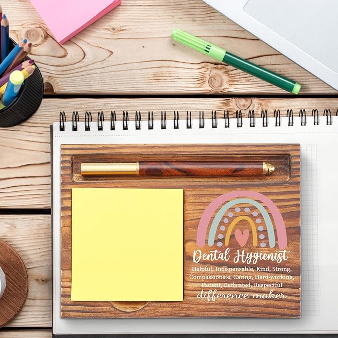 Dental Hygienist Gifts Sticky Note Holder, Thank You Appreciation Gifts for Dentist, Dental Hygienist Assistant Week Gifts Grad Gift Self-Stick Note Pad Holders for Dental Clinic Hospital TZP53