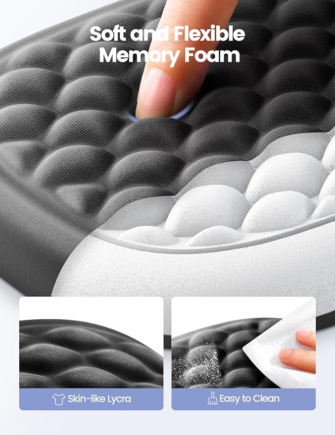 [Upgraded Larger and Thicker] Vaydeer Elbow Rest Pad, Desk Wrist Rest Memory Foam Armrest, Ergonomic Mouse Cushion Support, Wrist Pain Relief for Computer Laptop Working Typing Gaming Office-Gray