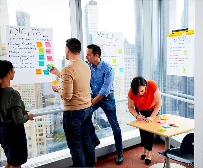 Post-it Super Sticky Easel Pad 25 x 30 Inches 30 Sheets/Pad 2 Pads (560) Large White Grid Premium Self Stick Flip Chart Paper Super Sticking Power