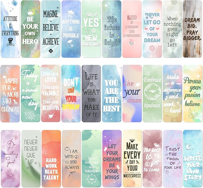Bookmark, Bookmarks for Adults, 60 PCS, Book Markers for Reading, Teacher Bookmark, Inspirational Bookmarks, Aesthetic Bookmark, Planner Bookmark, Paper Bookmarks, Book Marker, Bookmarks for Women