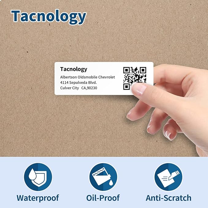 12 Rolls 3" x 1" Direct Thermal Labels - Tacnology 15600 Barcode & Postage FBA Address Label - Adhesive & Perforated - Compatible with Rollo, Zebra, Munbyn, Polono, and More Desktop Printers (1" Core)