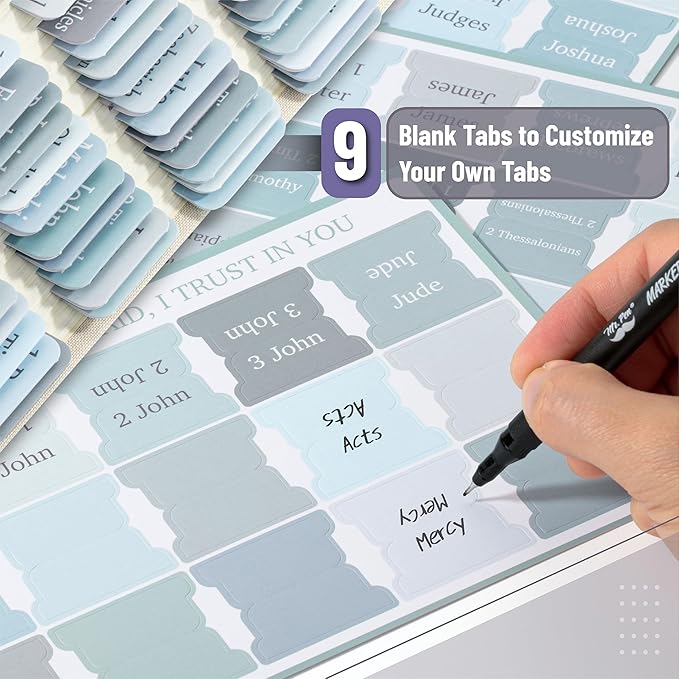 Mr. Pen- Bible Tabs, 75 Tabs, Laminated Bible Tabs for Women and Men, Bible Tabs for Study Bible, Bible Index Tabs, Bible Book Tabs, Bible Labels Tabs, Mr Pen Bible Tabs