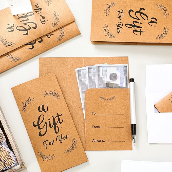 Sabary 200 Pcs Christmas Money Envelopes for Cash Gifts Set 100pcs 3.5 x 7.28 Inches a Gift for You Envelopes 100 White Envelope for Church Wedding Graduations Birthdays Certificate Currency Offering