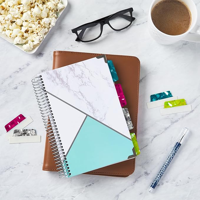 Avery Margin Ultra Tabs, 2.5" x 1", Holographic Jewel Tone Colors, 16 Repositionable Page Tabs (74147)