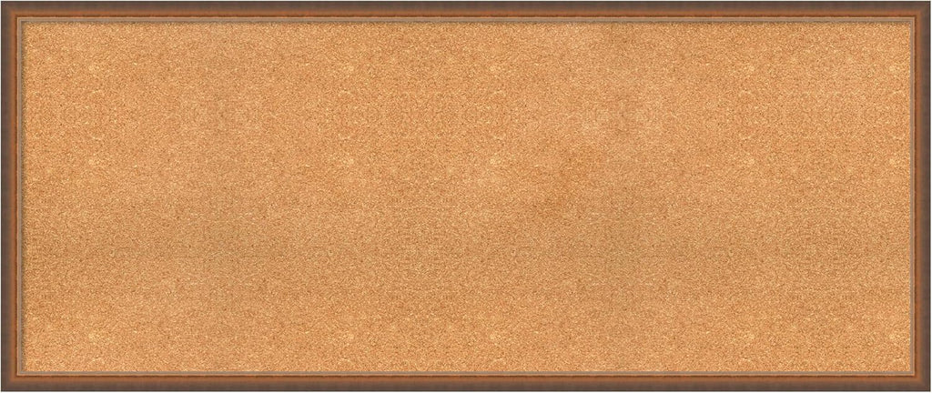 Amanti Art Natural Cork Board for Wall, 26x62 Vision Board with Bronze Frame, Oversize Corkboard Office Decor for Home Organization, Modern Corkboard Pinboard to Display Items for Home Organization